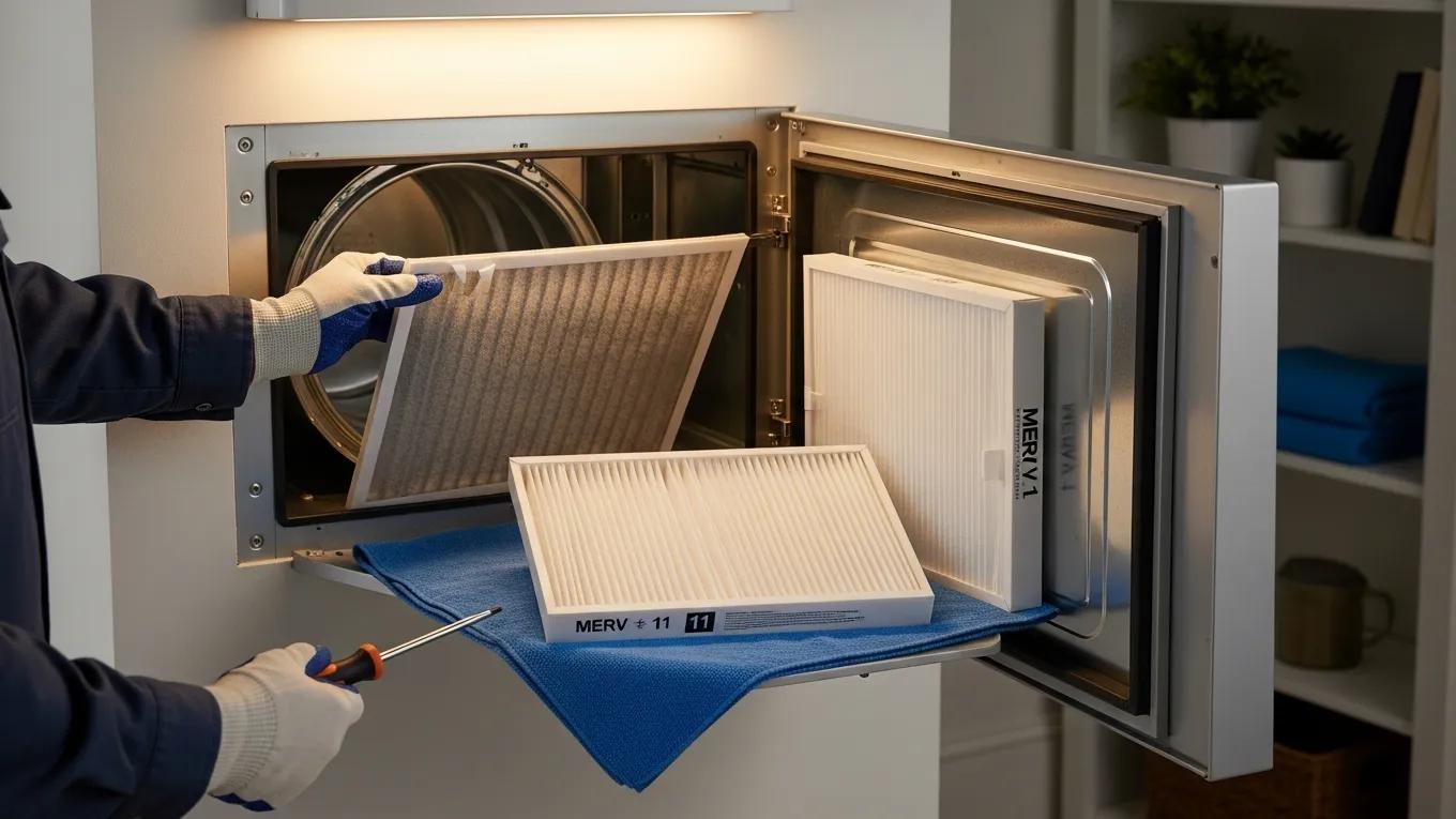Guide: When to Change Your Air Filter 1 hvac technician replacing an air filter in a modern system highlighting maintenance for optimal air quality d71ed97e 980b 4778 a426 4ba370f32117